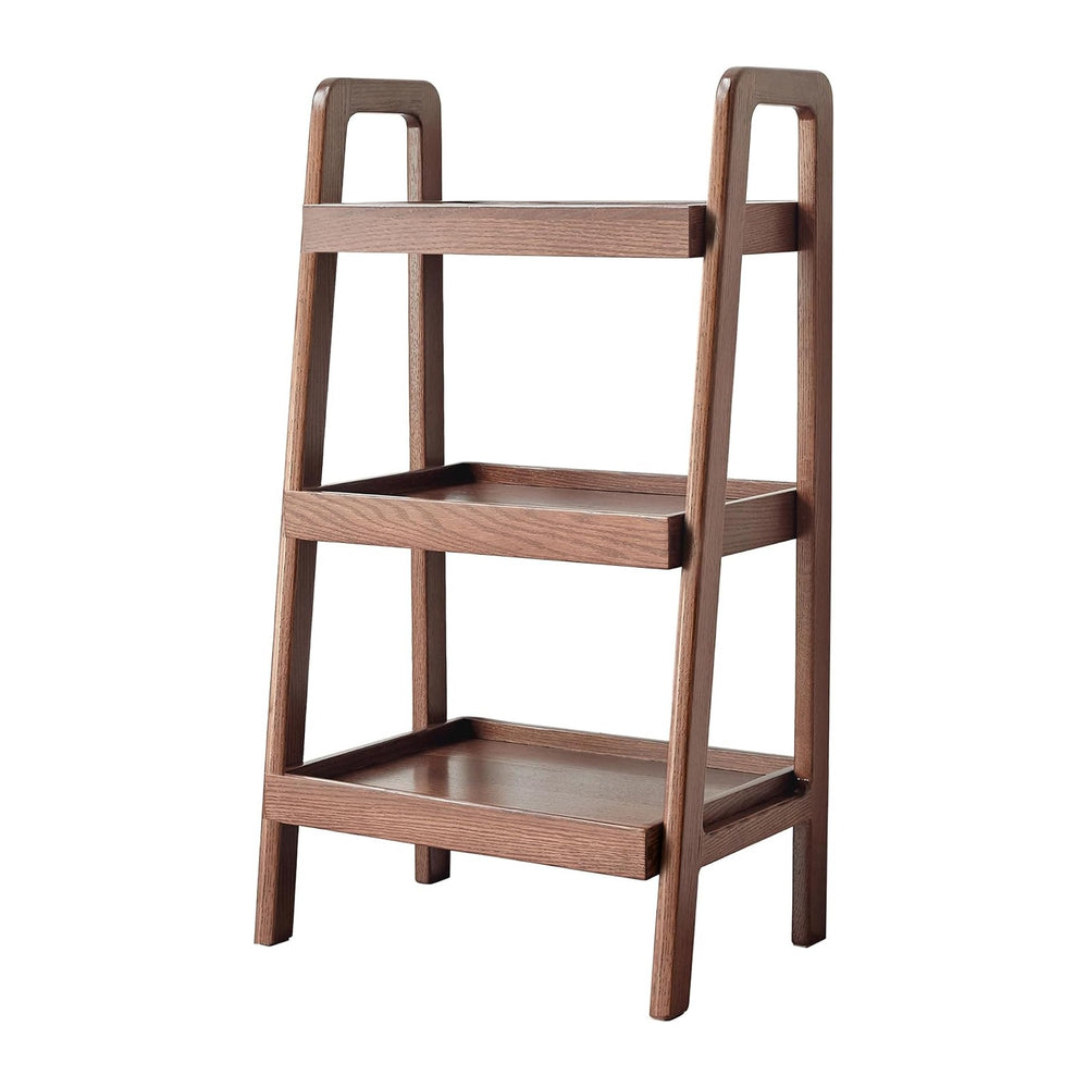 100% Solid Wood 3-Tier Ladder Shelf, Small Bookcase, Storage End Table, Open ...