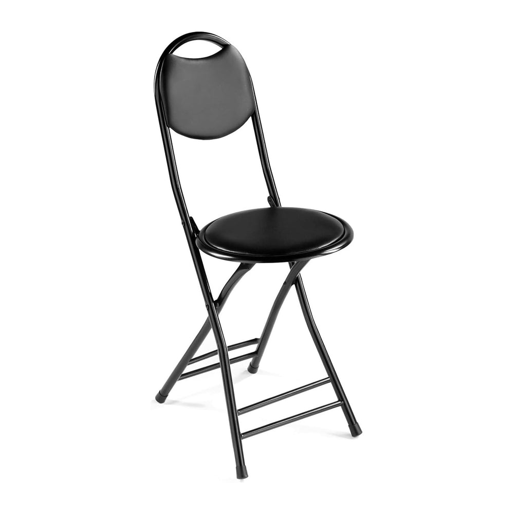 18 Inch Folding Bar Stool with Back, Portable Counter Height Folding Chairs, ...