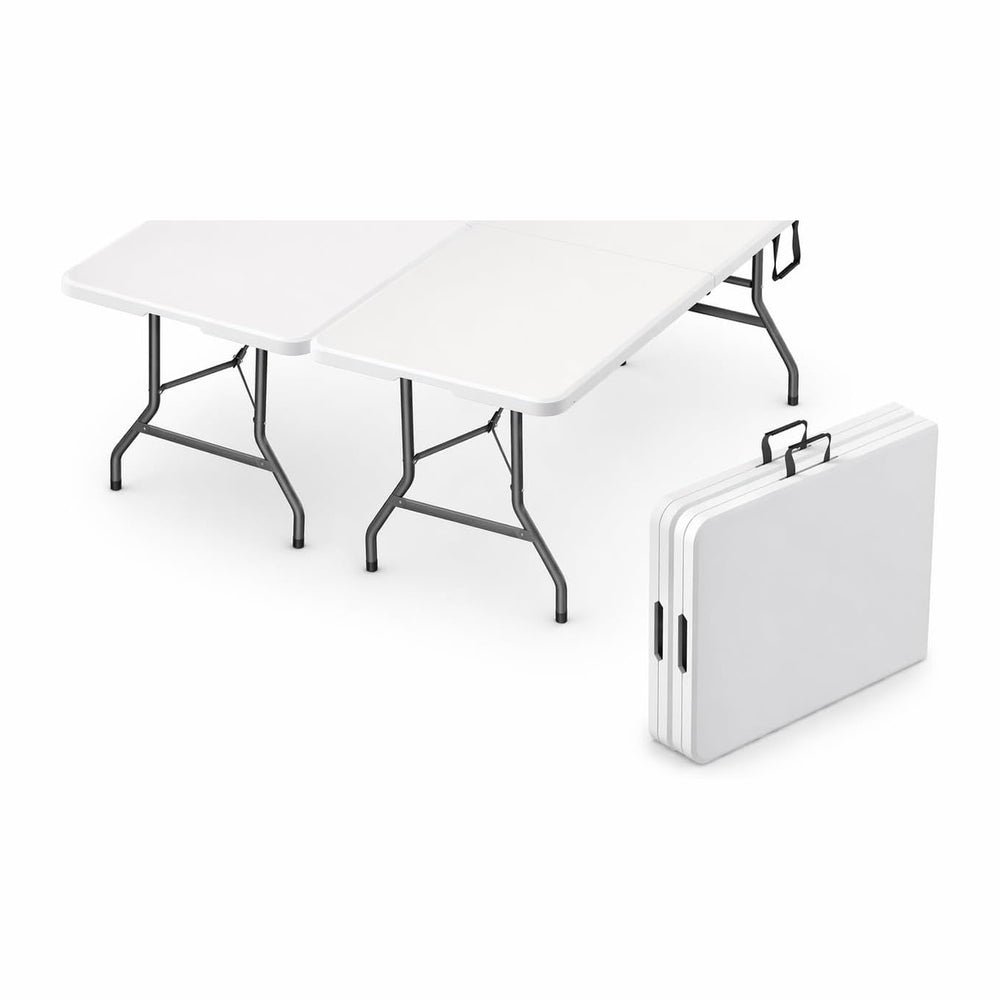 2 PACK of 6 Feet Foldable Table with Built in Handle & Steel Legs | 6FT H...