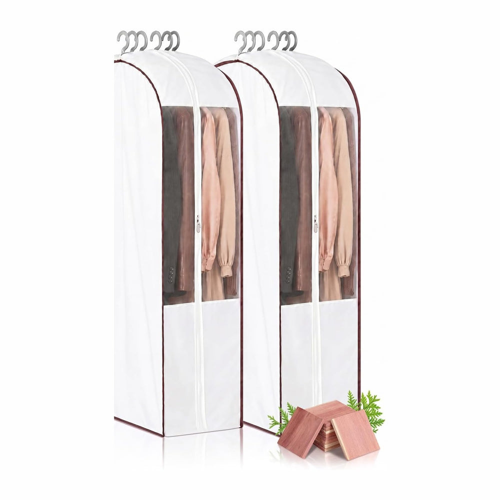 41" Cotton Garment Bags for Hanging Clothes, 2 Pack Breathable Suit Bags...