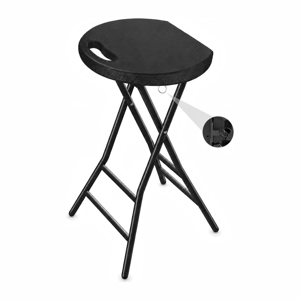 5Rcom 24 Inch Foldable Bar Stool with Safety Lock for Adults | Sturdy Steel F...