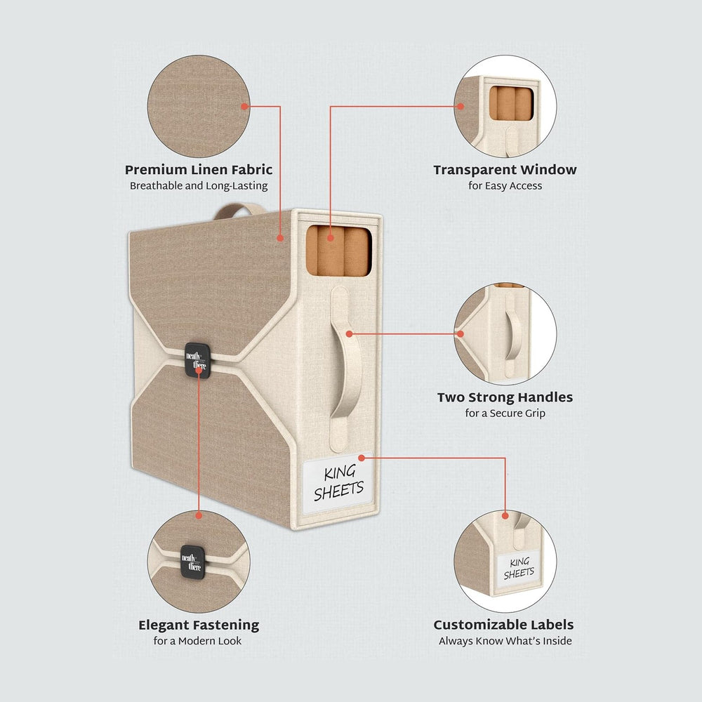 6 Pack Bed Sheet Organizers - Foldable Bedsheet Organizers and Storage, Sheet...