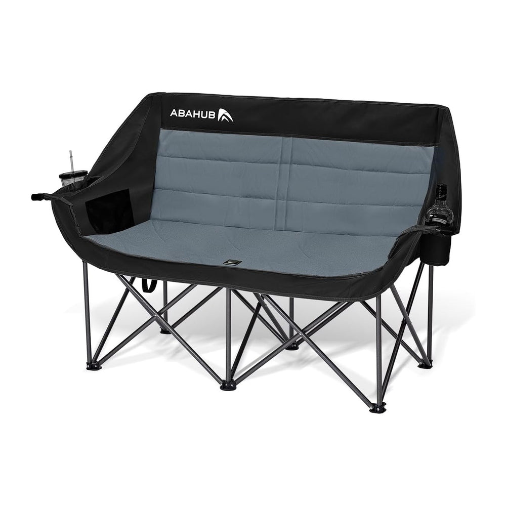 Abahub 2-Person Folding Camping Chair Loveseat Couch Chairs, 650 LBS Portable...