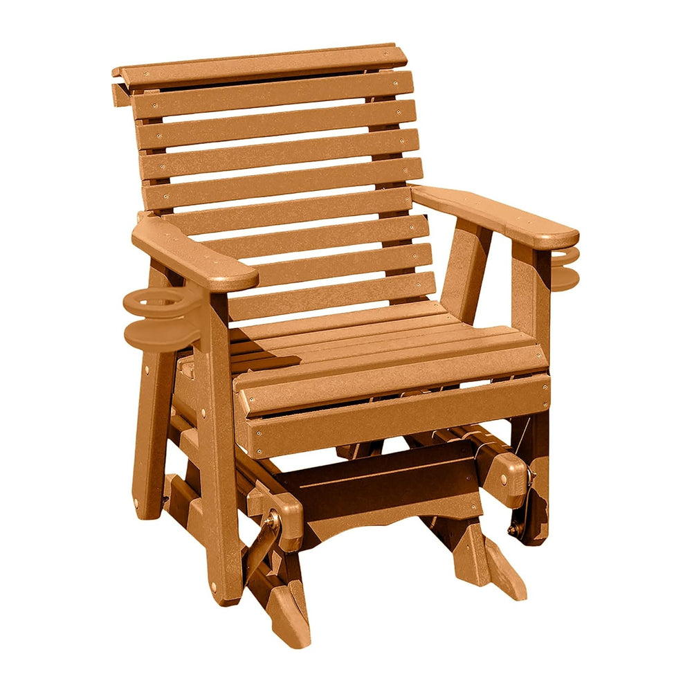 Amish Craftsmanship Made in USA 2FT Heavy Duty Poly Lumber Wood Porch Glider ...