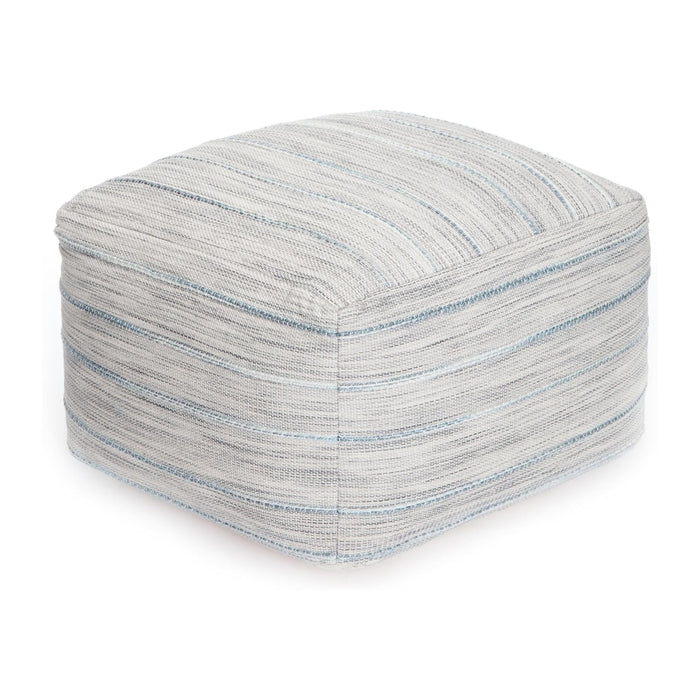 Anji Mountain 16" H x 22" W Handmade Pouf Ottoman for Living Room & Couch | Soft & Fluffy Ottoman Pouf, Lightweight, Decorative Floor Pouf Seating for Bedroom & Home Décor Accent, Joya Gray