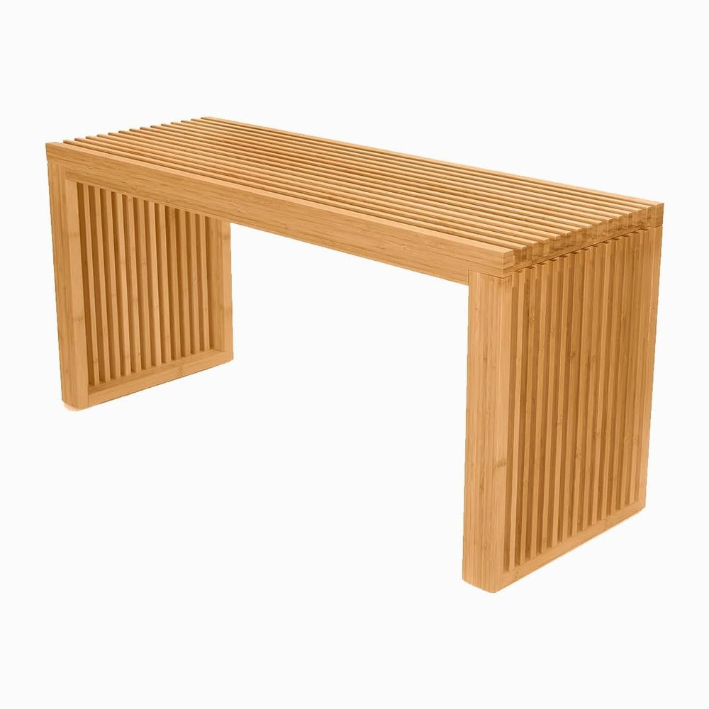 APRTAT Bamboo Dining Bench 35 Inch Indoor Wooden Shoe Benches for Entryway | ...