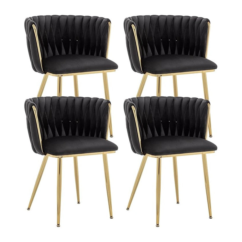 Kiztir Black Velvet Dining Chairs Set of 4, Upholstered Dining Room Chairs wi...