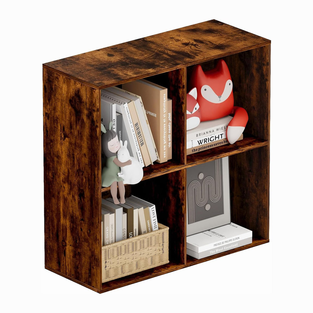 Book Shelf, Wooden Cube Storage Organizer with 11" Open Cubes, Stackable...