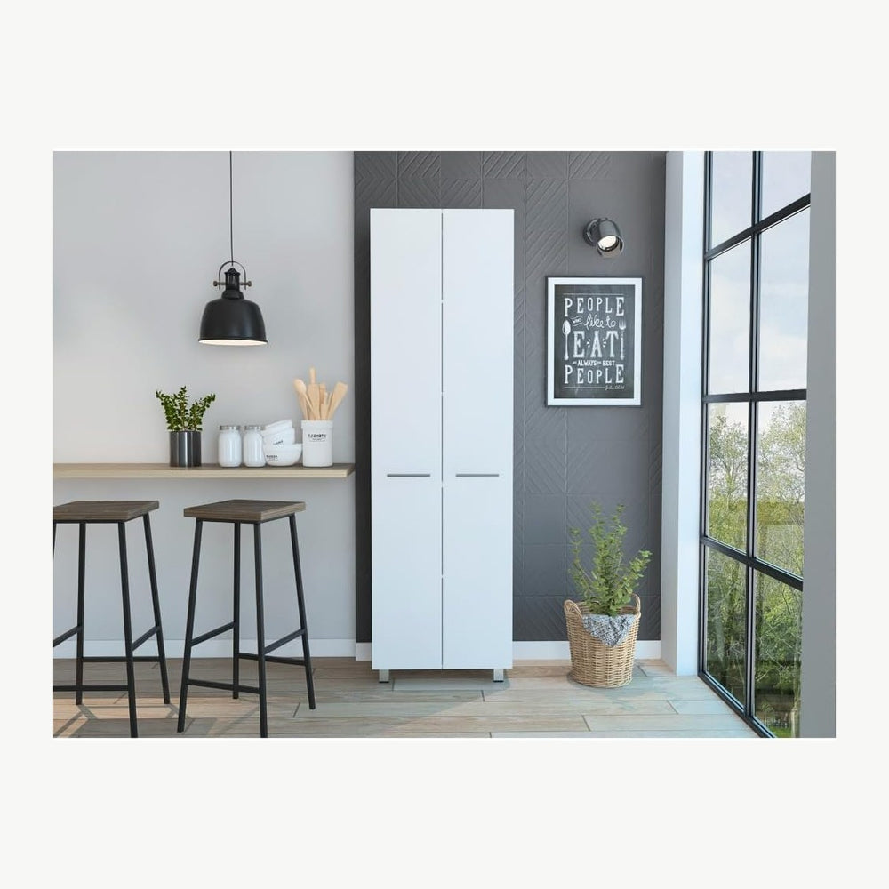 Baleare Pantry Cabinet, Ample Storage, 5 Shelves, White