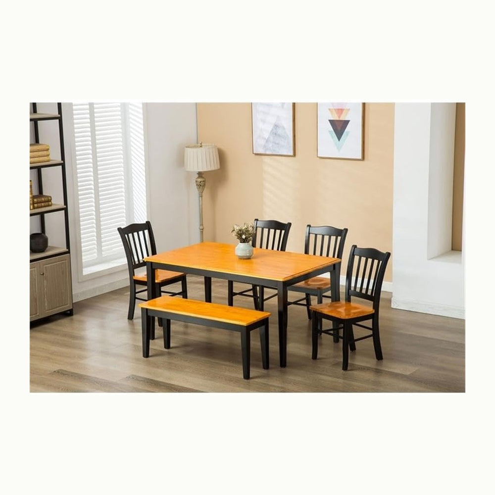 Boraam Shaker Bench, Black/Oak