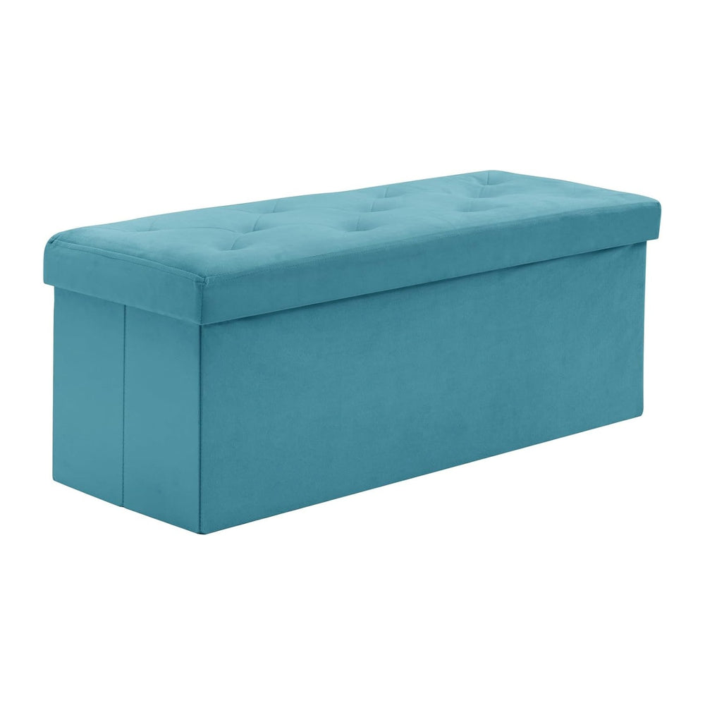 BRIAN & DANY 43 Inches Folding Storage Ottoman Bench, Velvet Ottoman with...