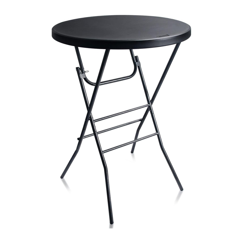 Byliable 32in Cocktail Folding Table, Round High Top Bar Table, Black | Porta...