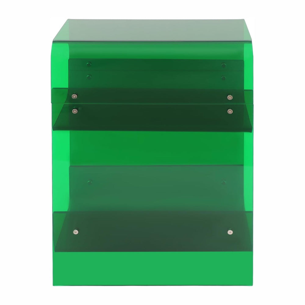 Clear Acrylic End Table, 2 Tier Narrow Acrylic Side Table Minimalist Nightsta...
