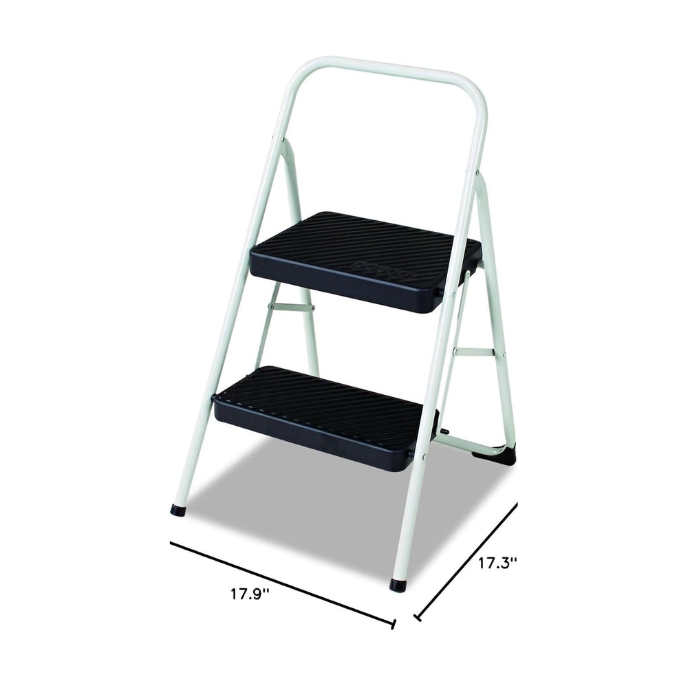 Cosco 11135CLGG1 2-Step Folding Steel Step Stool, 200lbs, 17 3/8w x 18d x 28 ...