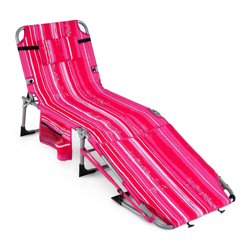 COSTWAY Tanning Chair with Face Hole, Folding Sun Bathing Lounge Chair with A...