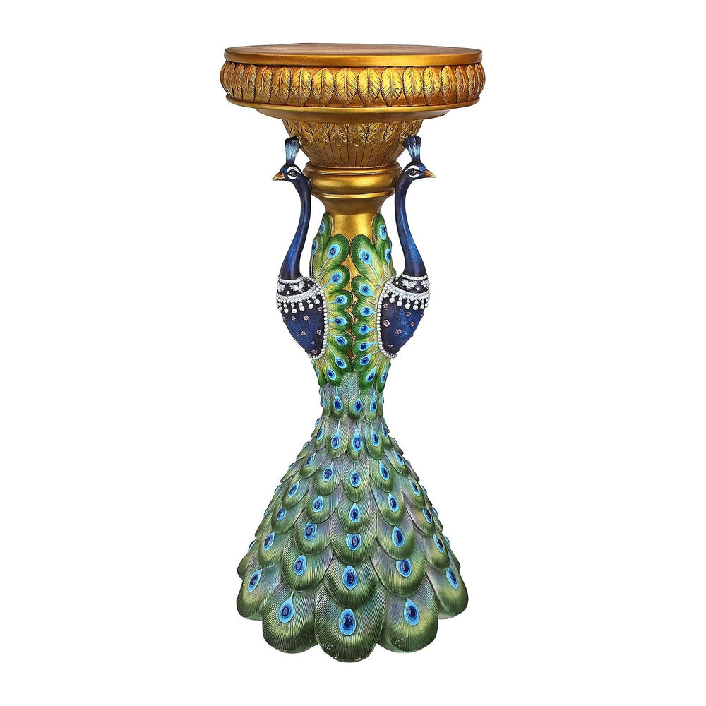 Design Toscano Ruler Peacock Sculptural Pedestal, full color