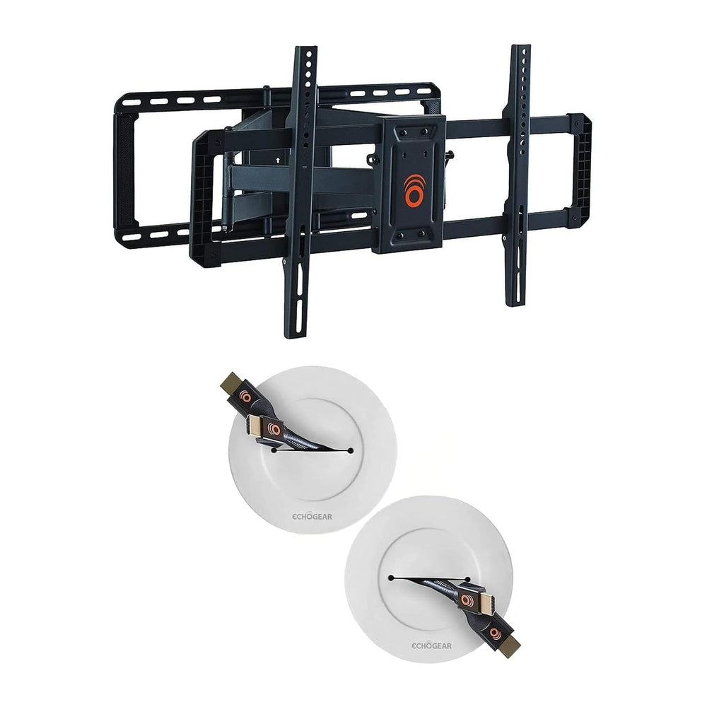 ECHOGEAR Full Motion TV Mount & in Wall TV Cable Hider Bundle - Mount TVs...