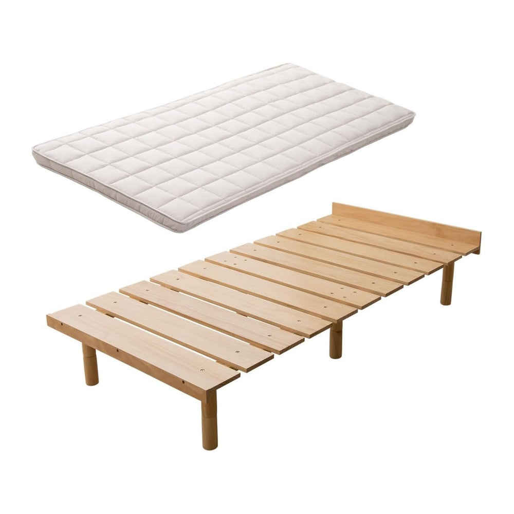EMOOR Japanese Futon Mattress & Wood Slatted Bed Set Machi-OSMOS Twin (Ea...