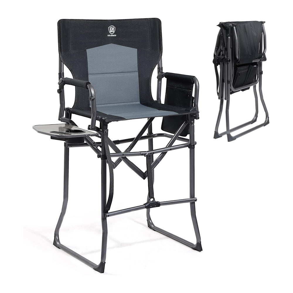 EVER ADVANCED Portable 30.7" Seat Height Tall Camping Directors Chair | ...