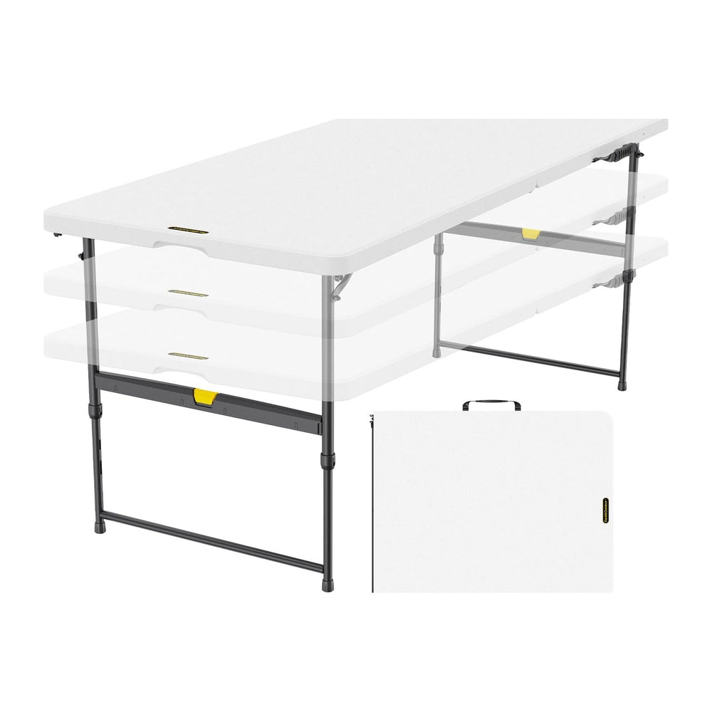 FanttikOutdoor Folding Table 6ft Quick Adjust 3 Heights Picnic Party Dining |...