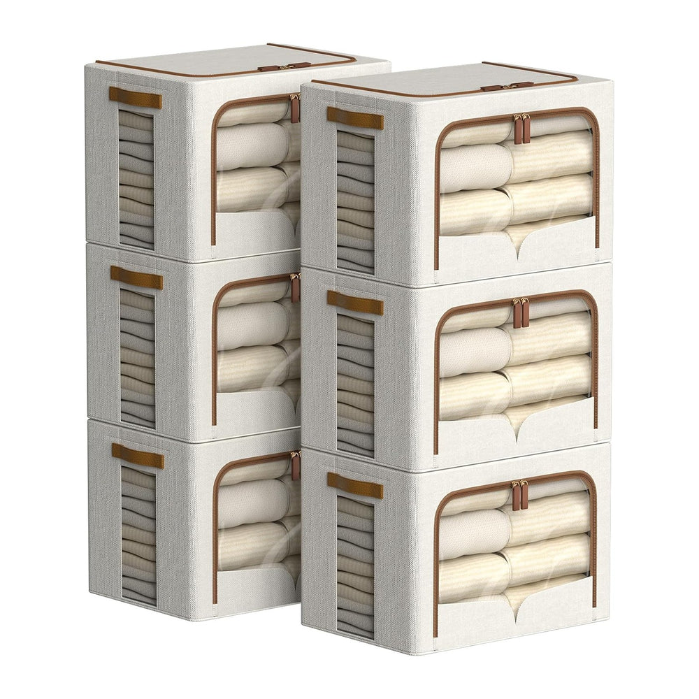 FHSQX 6 Pack Clothes Storage Bins - Foldable Storage Bins for Clothes Fabric ...