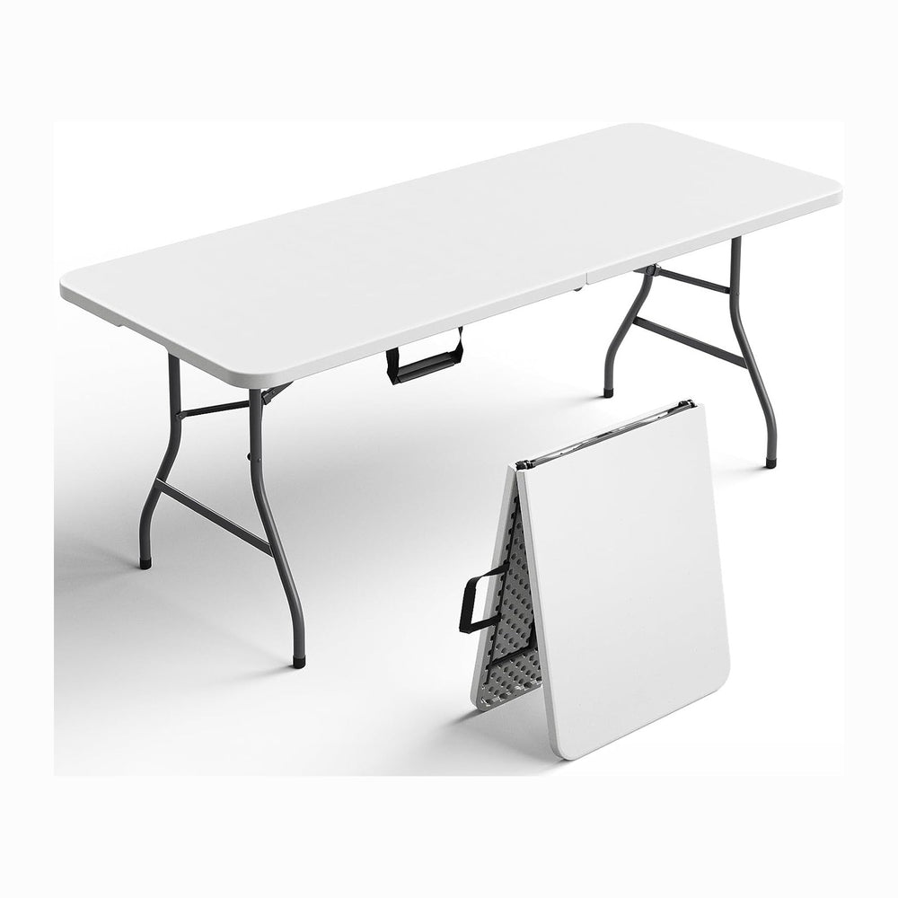 Folding Table 1 Pack, 6FT Folding Table Portable with Built-in Handle, Heavy ...