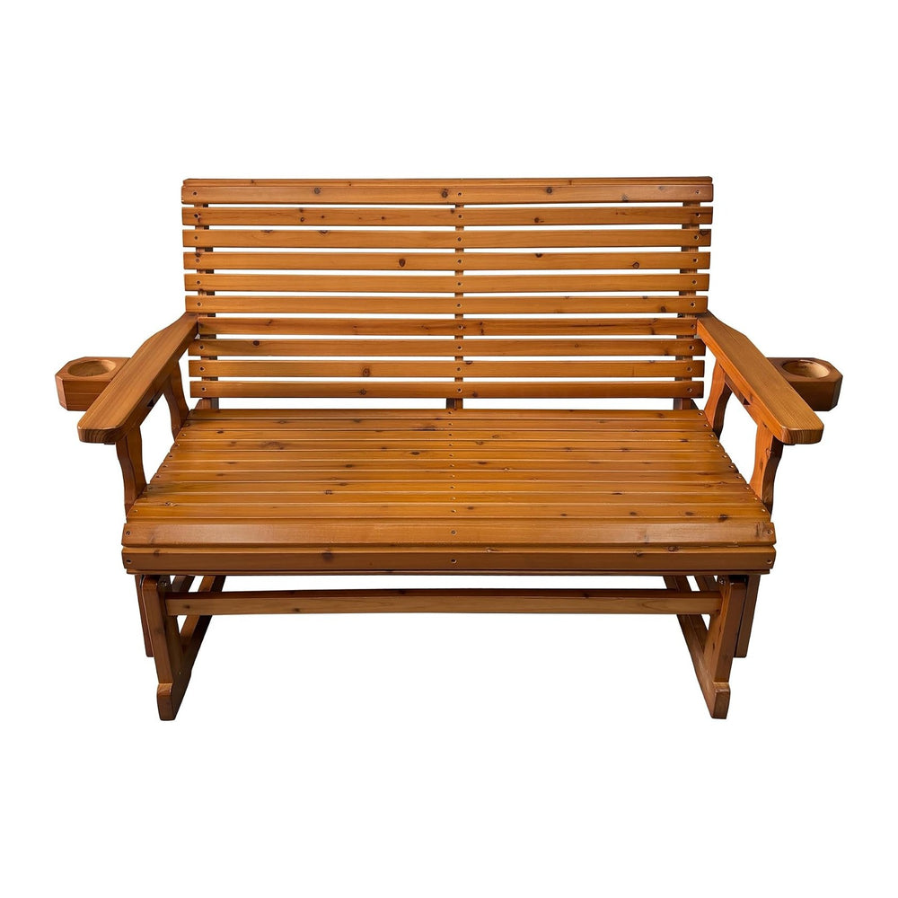 Fortune Candy Patio Glider with Cup Holders, High Roll Back and Deep Contoure...