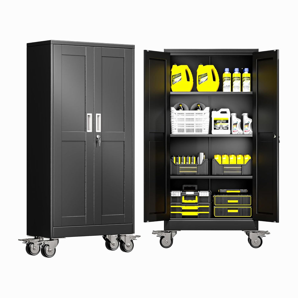 GAIOUS Metal Garage Storage Cabinet with Lock, 61” Tall Lockable File Cabinet...