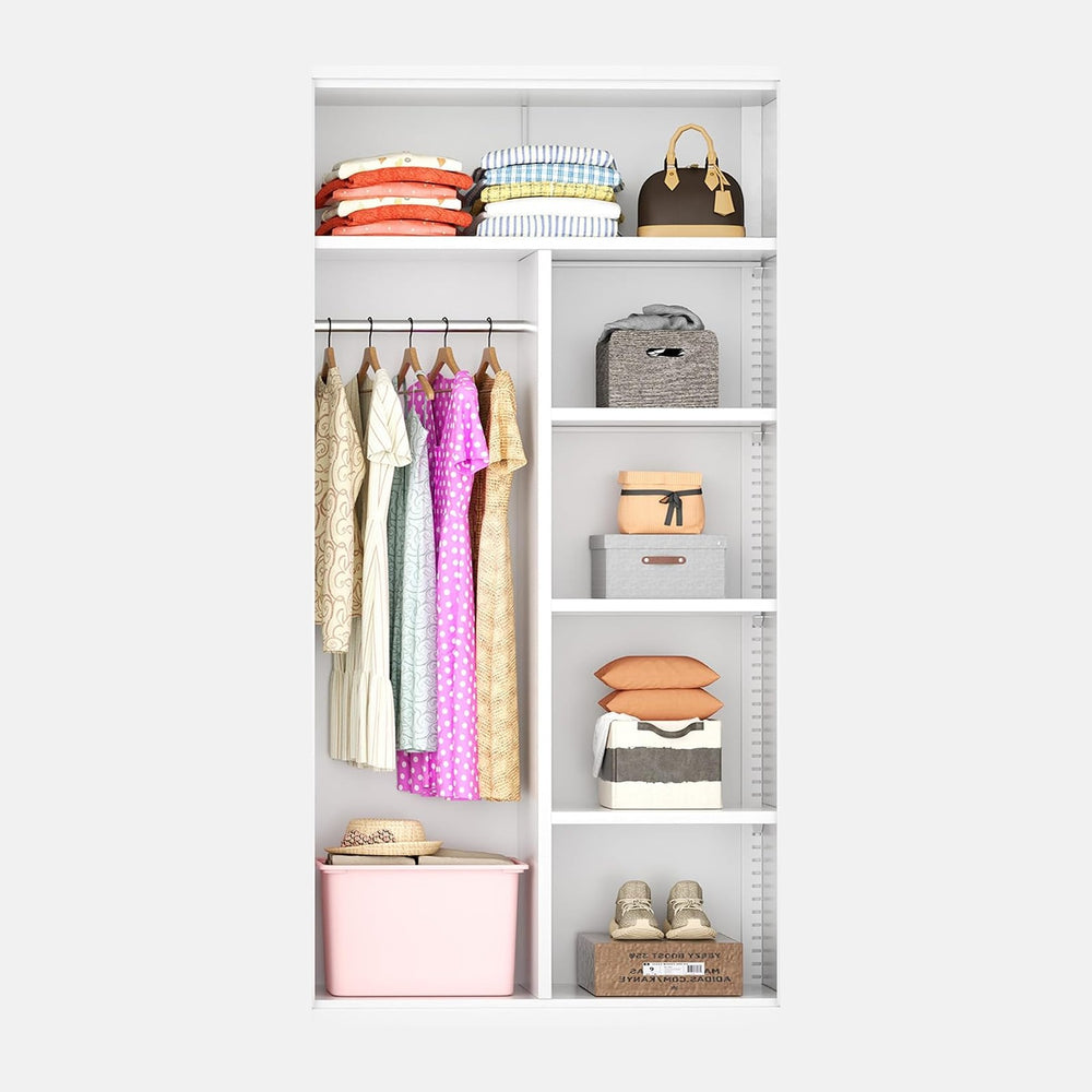 Greenvelly Metal Wardrobe Closet with Doors and Shelves,72" Armoire Ward...