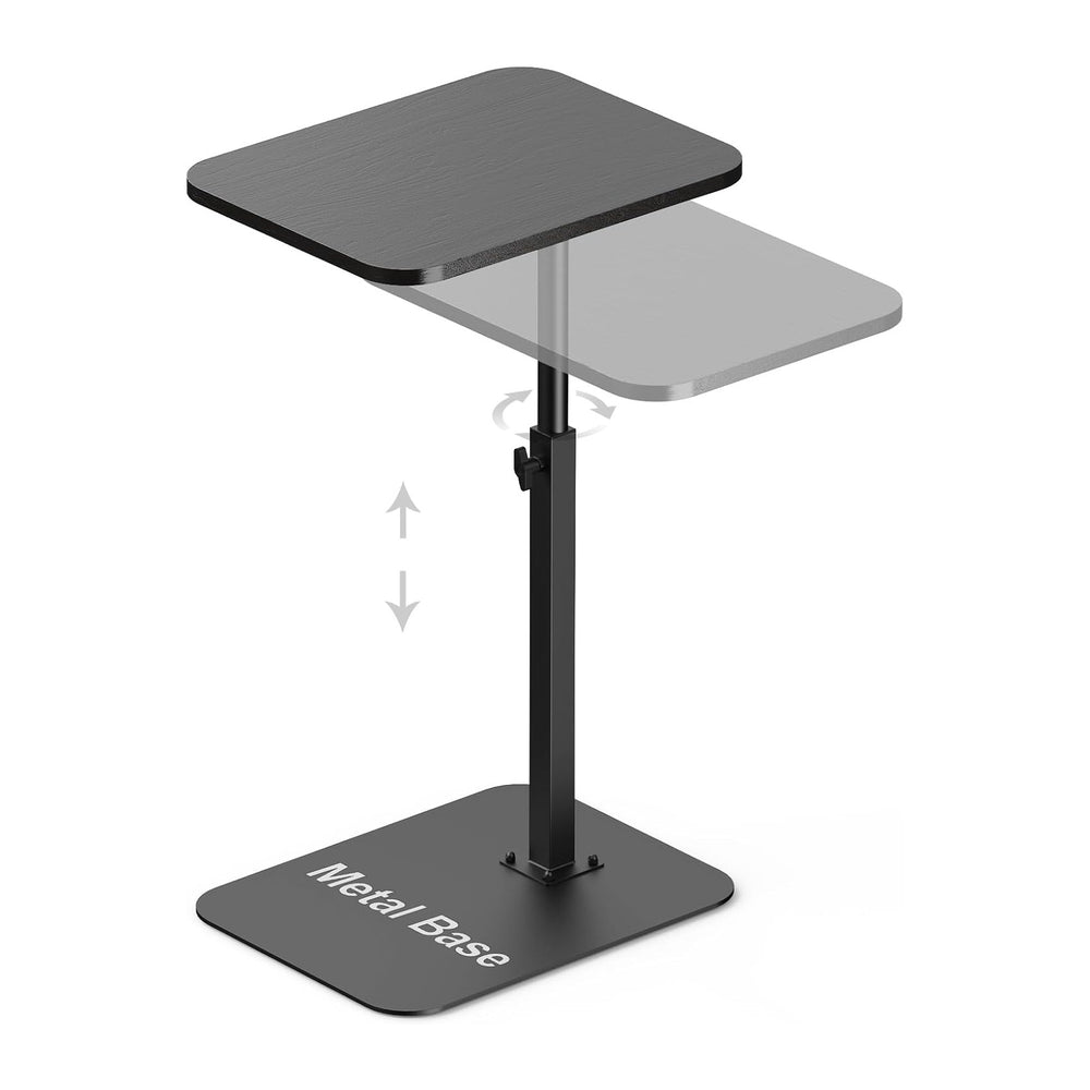 HzTinT Side Table Sofa Tray for Couch Heavy Metal Base Swivel/Adjustable Heig...