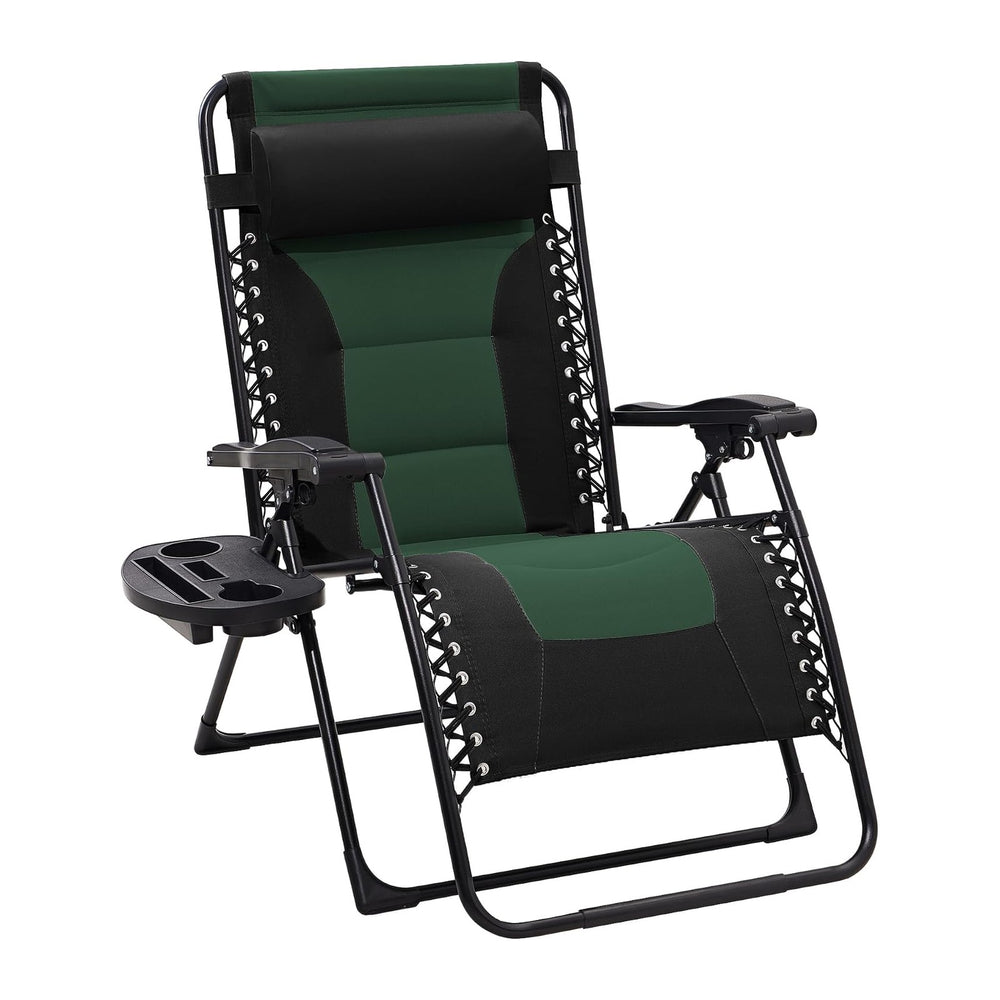 JEAREY Oversized Padded Zero Gravity Chairs, Folding Lounge Chair Outdoor Pat...