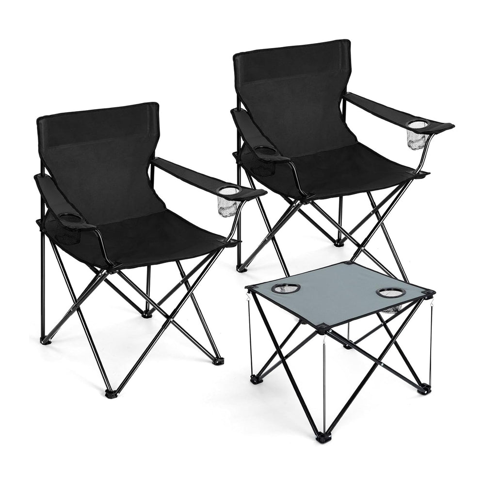 Joyfair Camping Lawn Chairs & Table Set, Large Beach Chairs for Outside |...