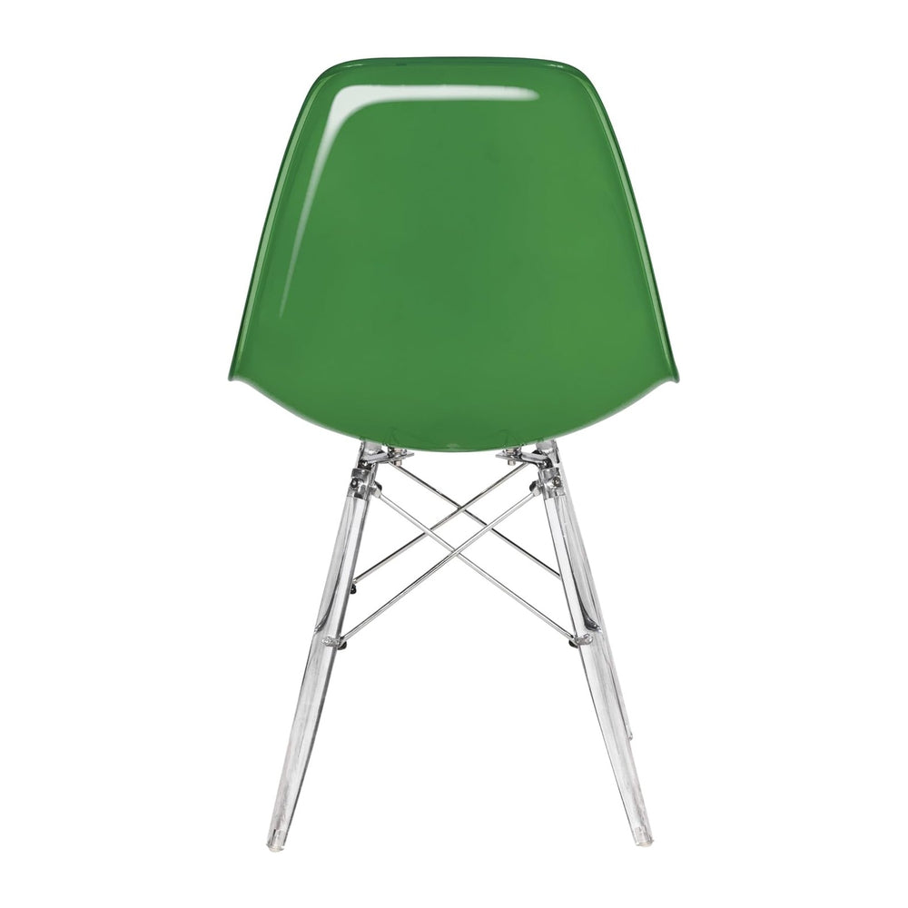 LeisureMod Cresco Modern Molded Dining Chair, Chrome-Plated Eiffel Base and A...