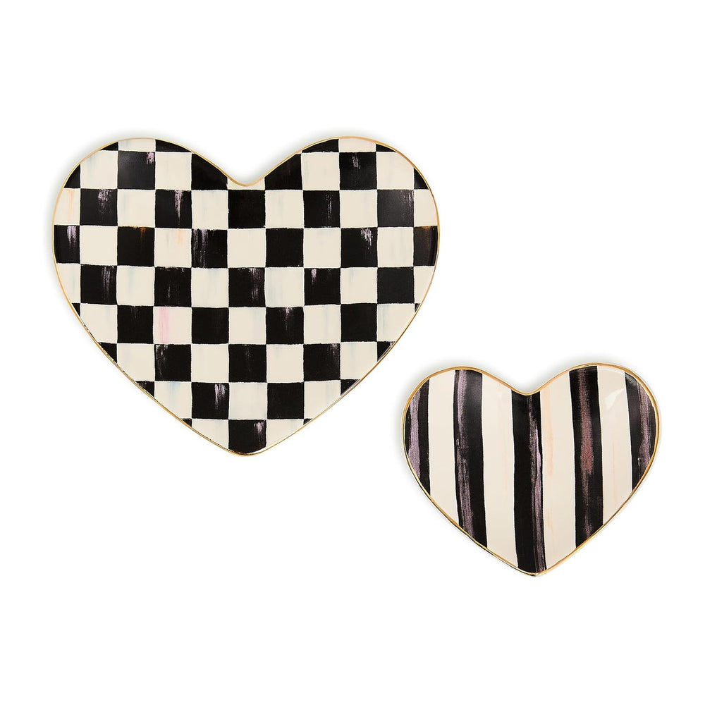 MACKENZIE-CHILDS Ceramic Trinket Dish Set, Courtly Heart | Handcrafted design...
