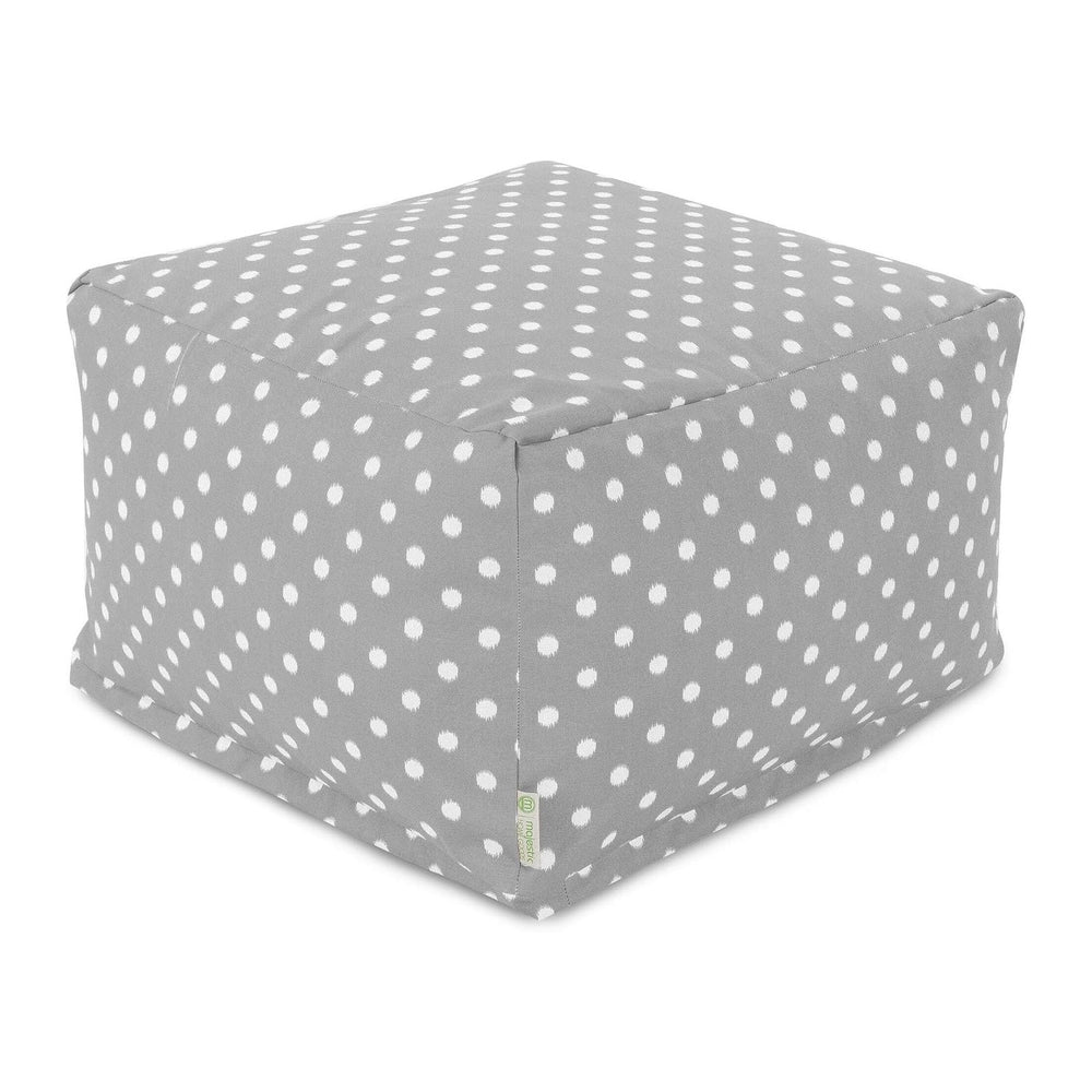 Majestic Home Goods Ikat Dot Ottoman, Large, Gray
