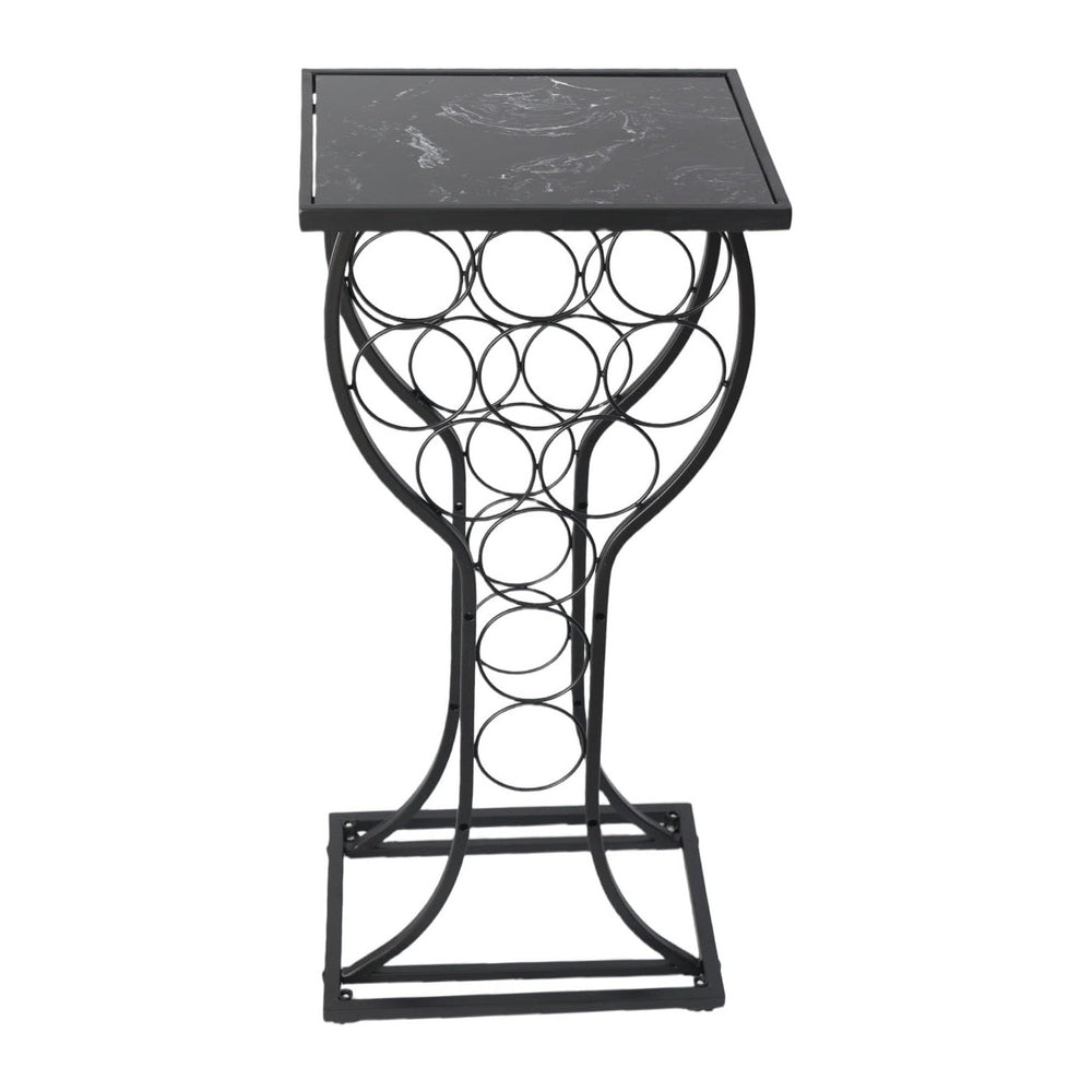 Mingzhe Metal Wine Holder with Elegant Marble Top for Wine Storage, Holds 11 ...