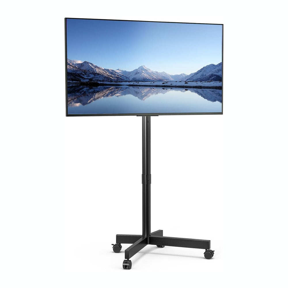 Mobile TV Cart, Floor TV Stand for 13-55 inch TVs with -10°/+15° Tilt Mount H...