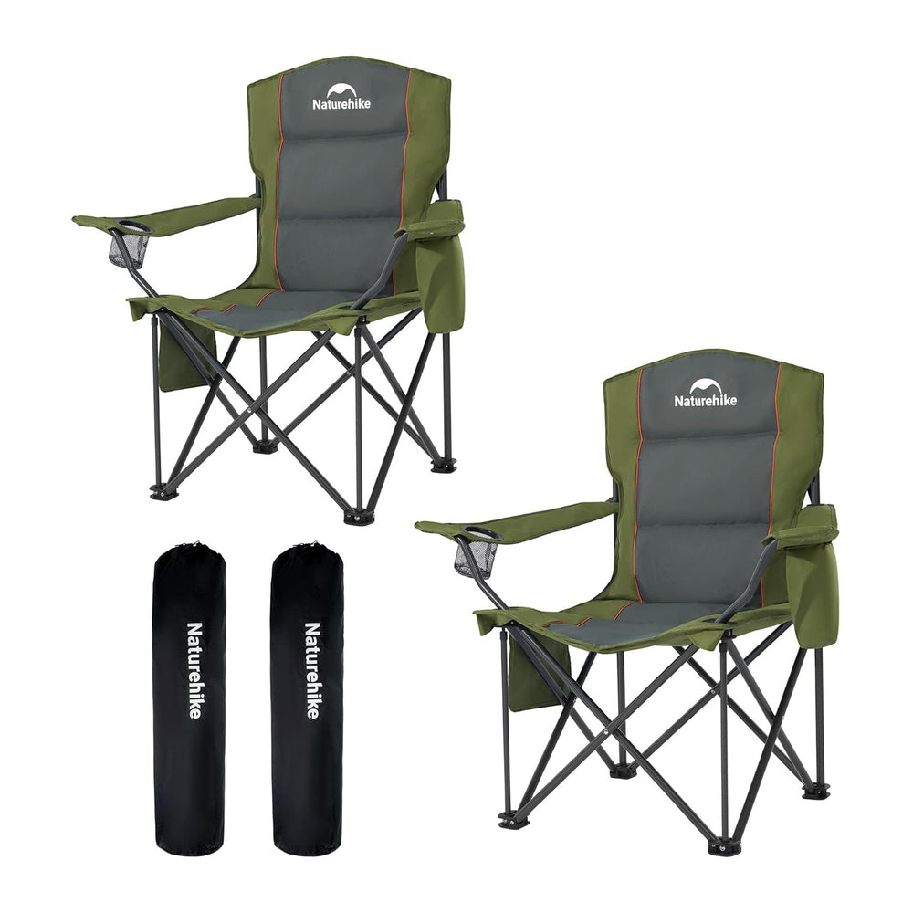 Naturehike Oversized Camping Chair with Cooler Bag, Heavy Duty Lawn Chair Sup...