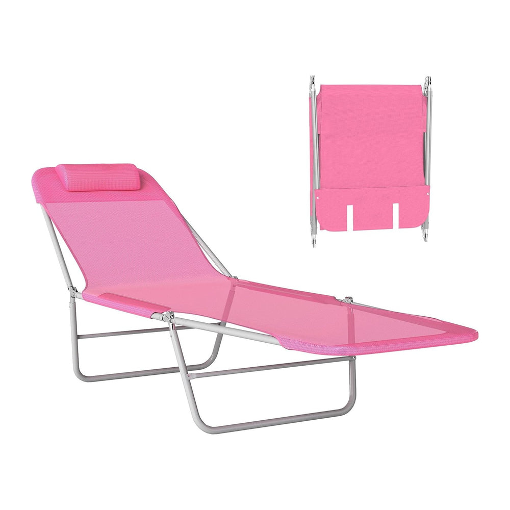 Outsunny Folding Chaise Lounge Chair, Pool Sun Tanning Chair, Outdoor Lounge ...