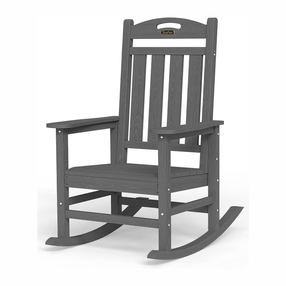 Oversized Outdoor Rocking Chair, HDPE All Weather Resistant Patio Rocking Cha...