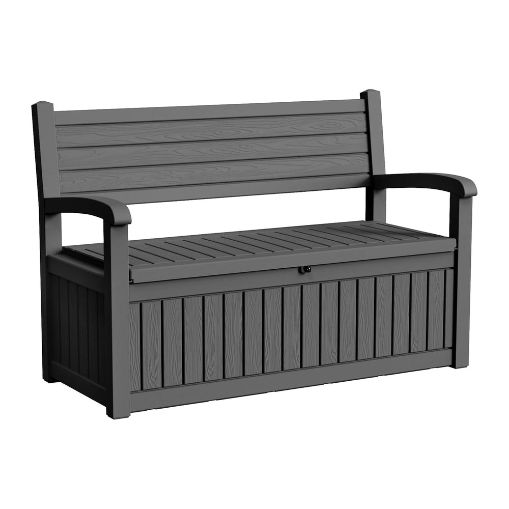 PatioZen 80 Gallon Outdoor Storage Bench Deck Box Waterproof Lockable,Outdoor...
