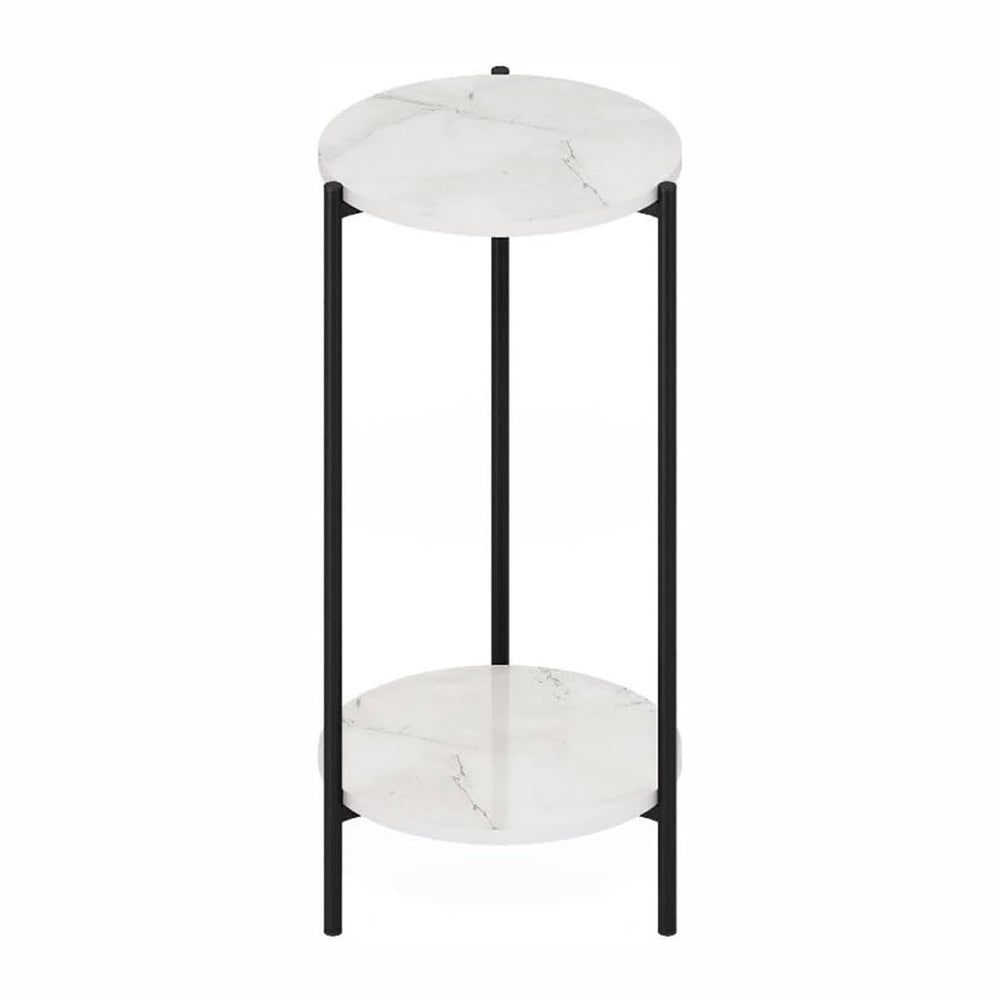 Pemberly Row 2-Tier Modern Round End Table, 11.57 x 11.57 x 23.62 Inches, Com...