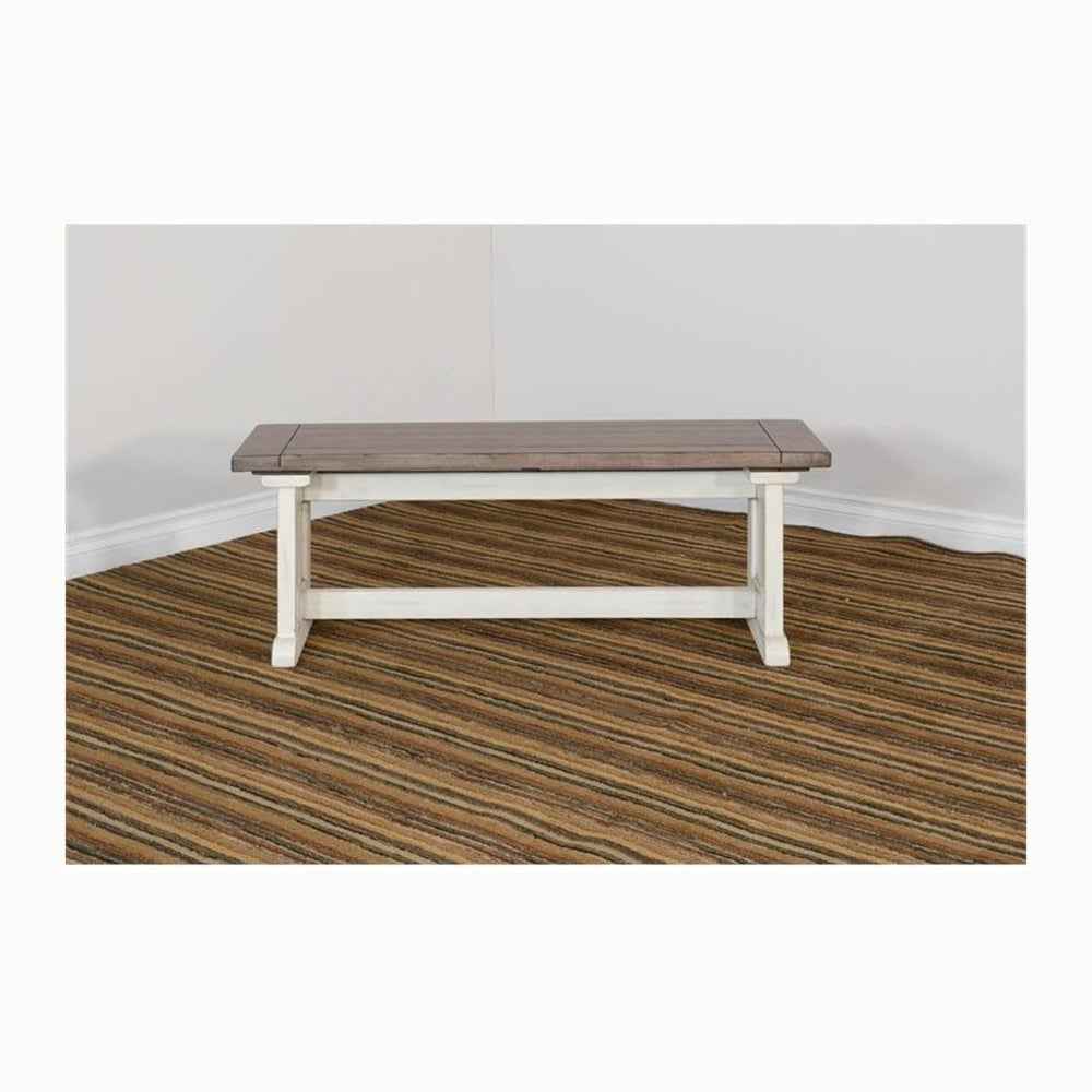 Pemberly Row Modern/Contemporary Farmhouse Wood Dining Bench, Solid Wood, Stu...