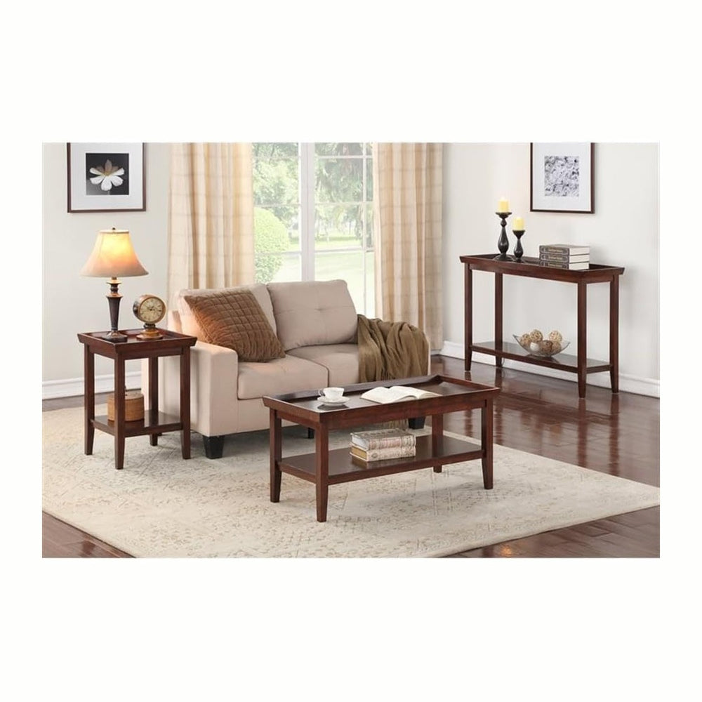 Pemberly Row Modern End Table, Espresso Wood Finish, 26" H x 18" W ...