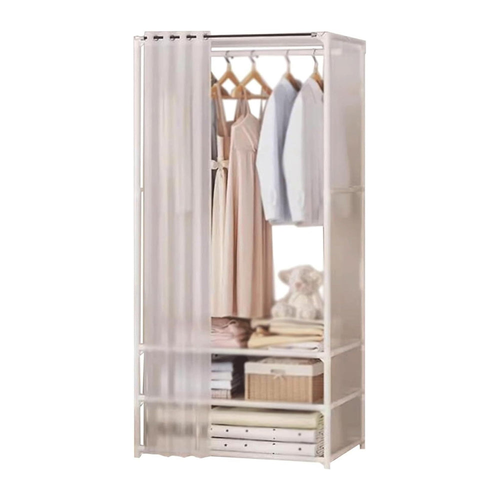 Portable Wardrobe - Heavy-Du Steel e with Hanging Rod & STO Cartment - Bl...