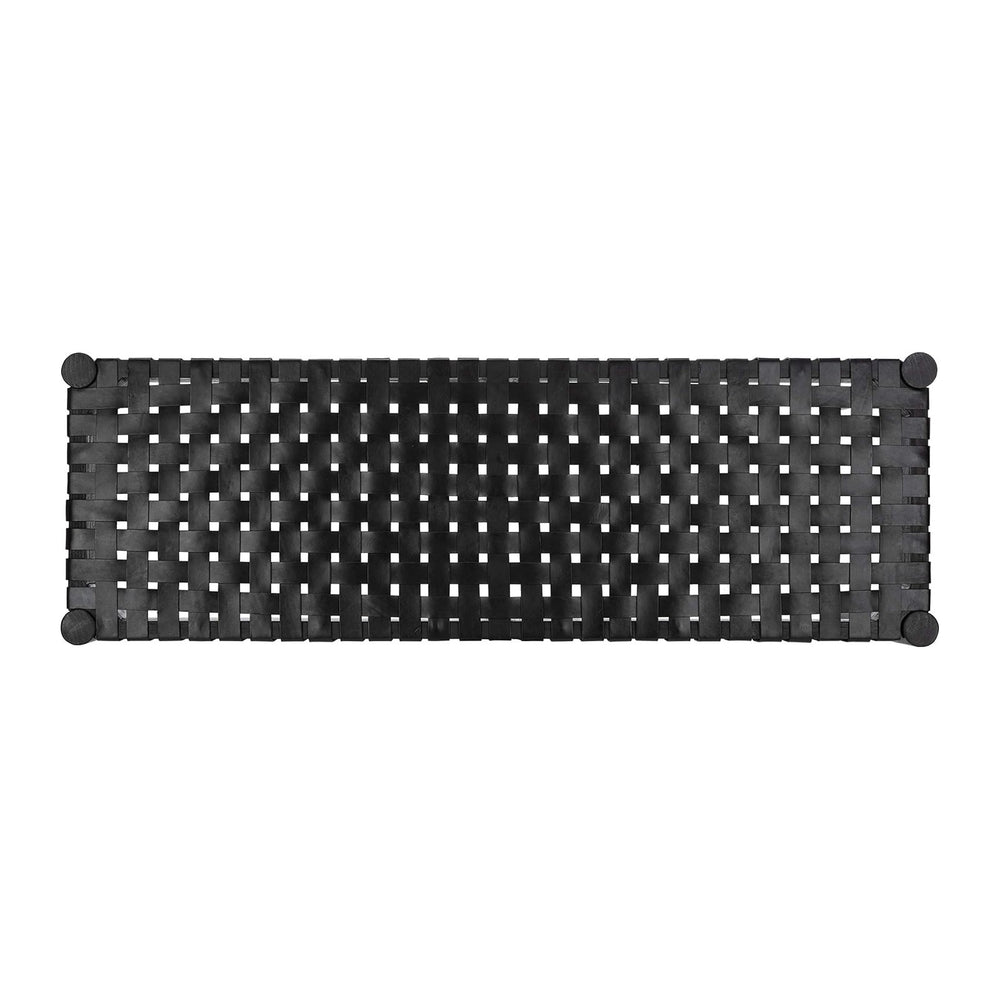 SAFAVIEH Amalia Bench 18”, Solid Wood & Leather Black BCH1001D