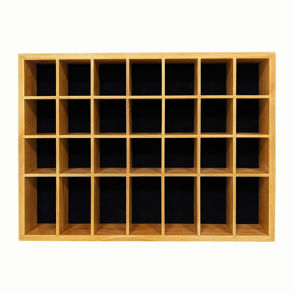 Shot Glass Display Case, Stylish Natural Varnished Glass Display Case for Dis...