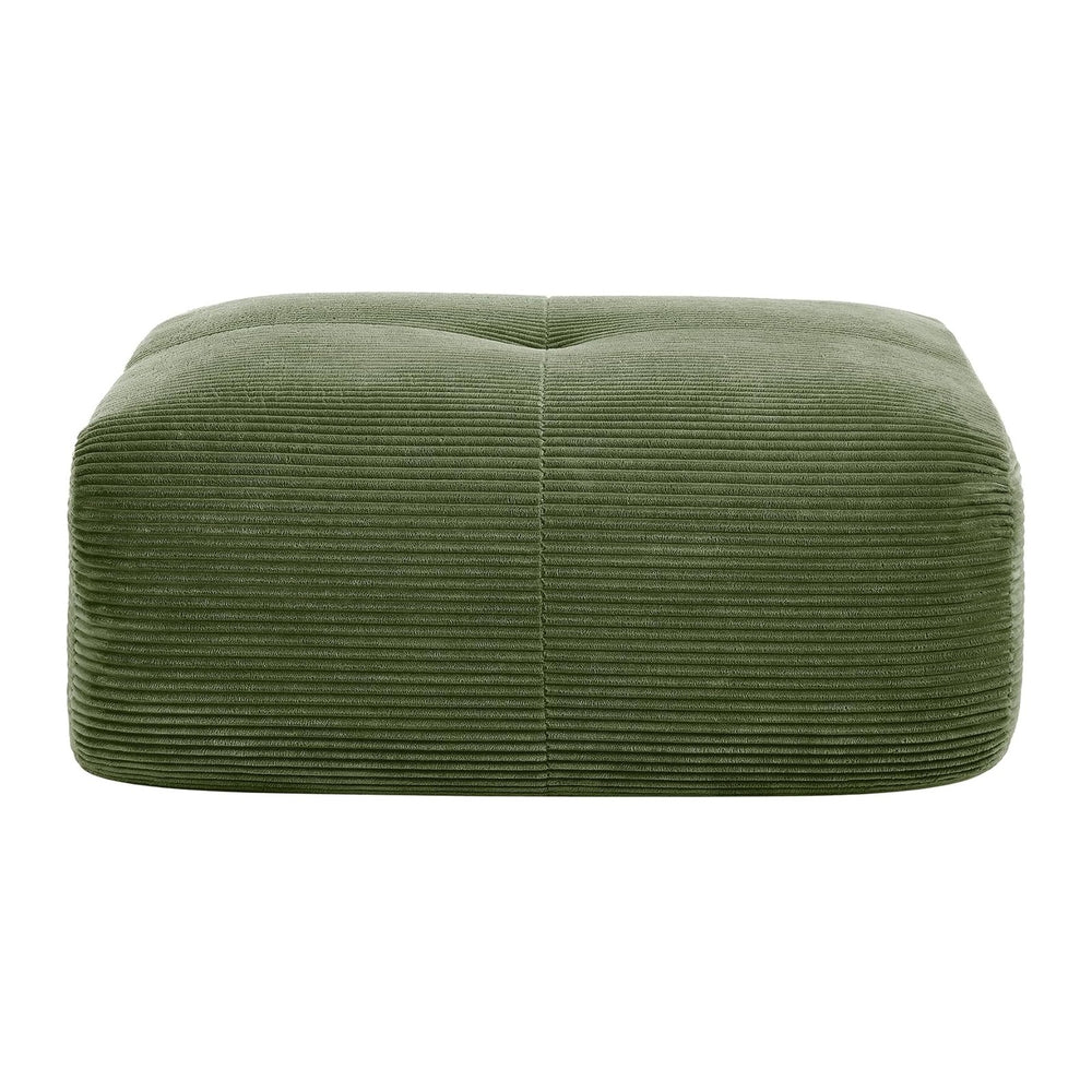 SoarFlash Corduroy Sectional Sofa Ottoman,Green