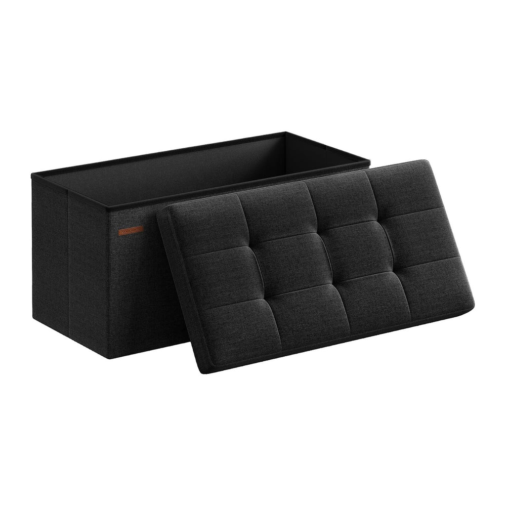 SONGMICS 30 Inches Folding Storage Ottoman Bench, Load 660 lb | Ottoman Foot ...