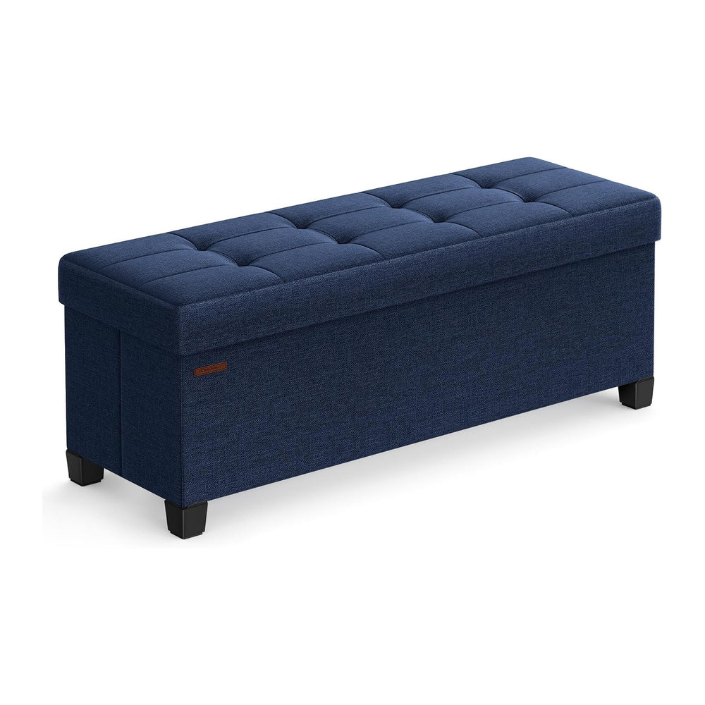 SONGMICS Storage Ottoman Bench, Foldable Foot Rest with Legs | End of Bed Ben...